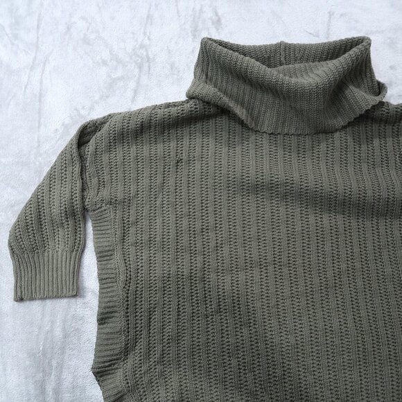 Express Sweater Womens Turtleneck Chunky Knit Oversized Baggy Olive Green L - Picture 3 of 16